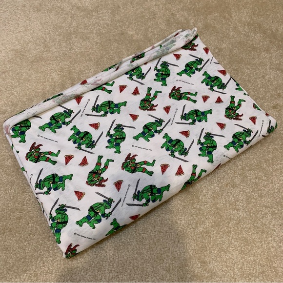 TMNT Ninja Turtles Cotton Fabric Textile 1 Yard Long Tubular Mirage Studio 1991 - Picture 1 of 9